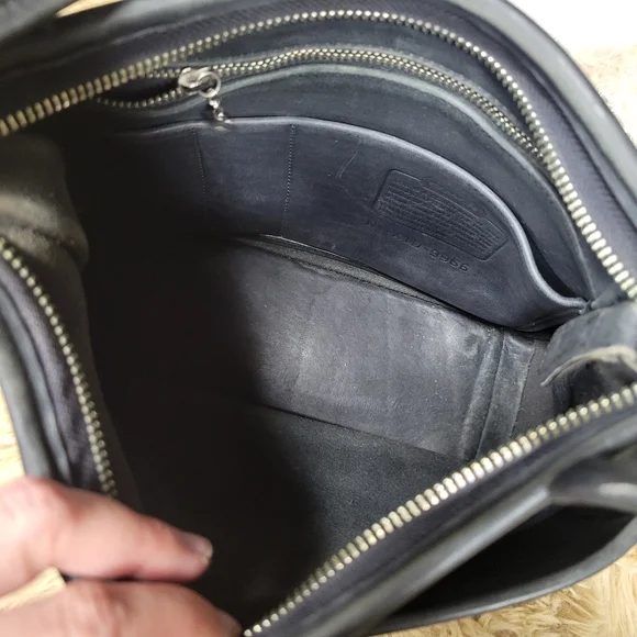 Vintage Coach 9966 Legacy Zip Crossbody Bag Black Silver Hardware